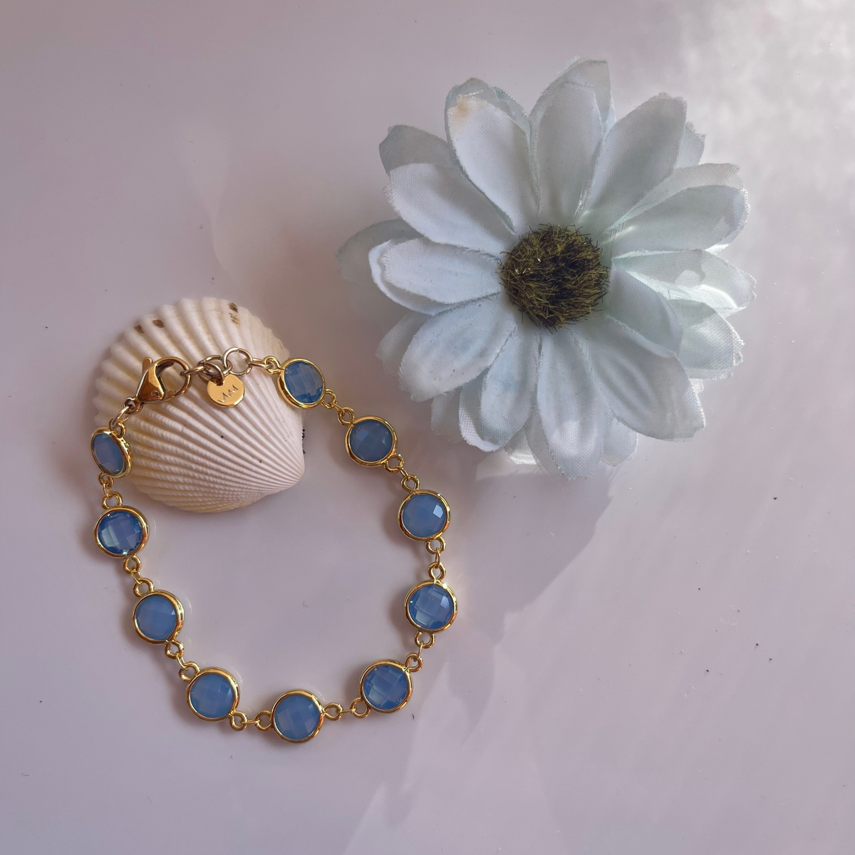 Bracciale cristalli azzurri
