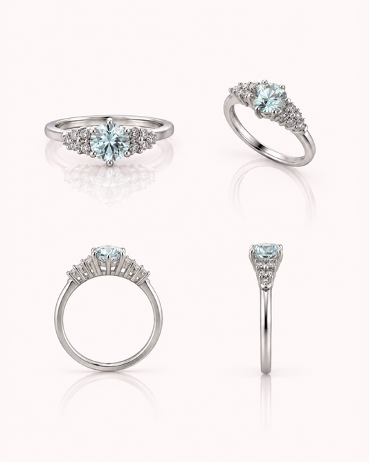 Anello Solitario Moissanite