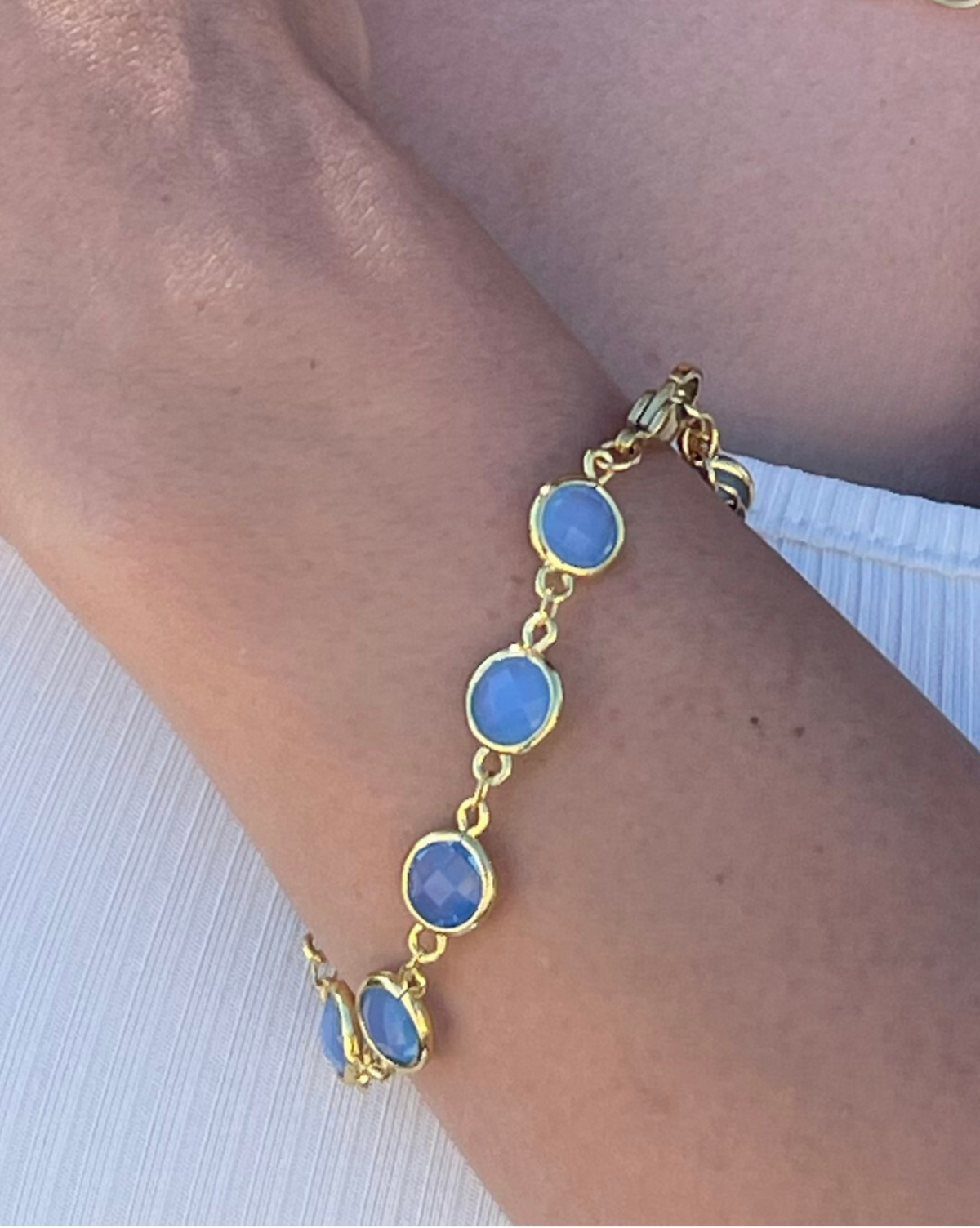 Bracciale cristalli azzurri