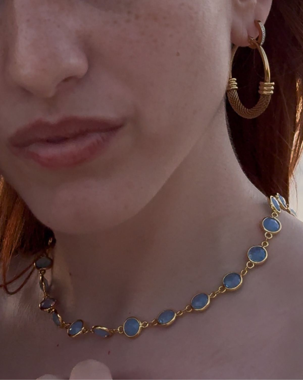 Collana cristalli azzurri
