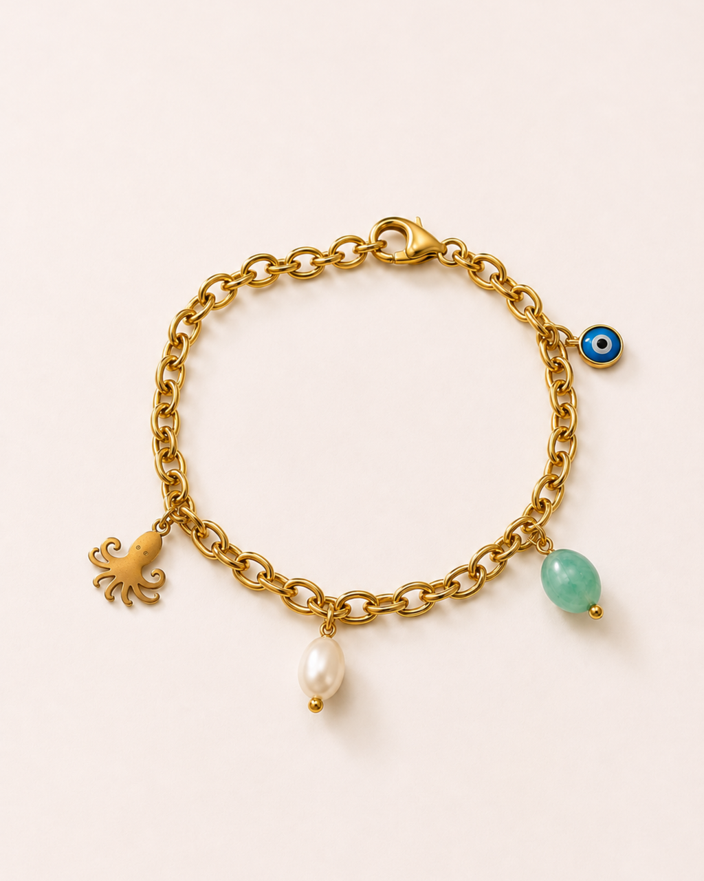 Bracciale polipetto e ciondoli