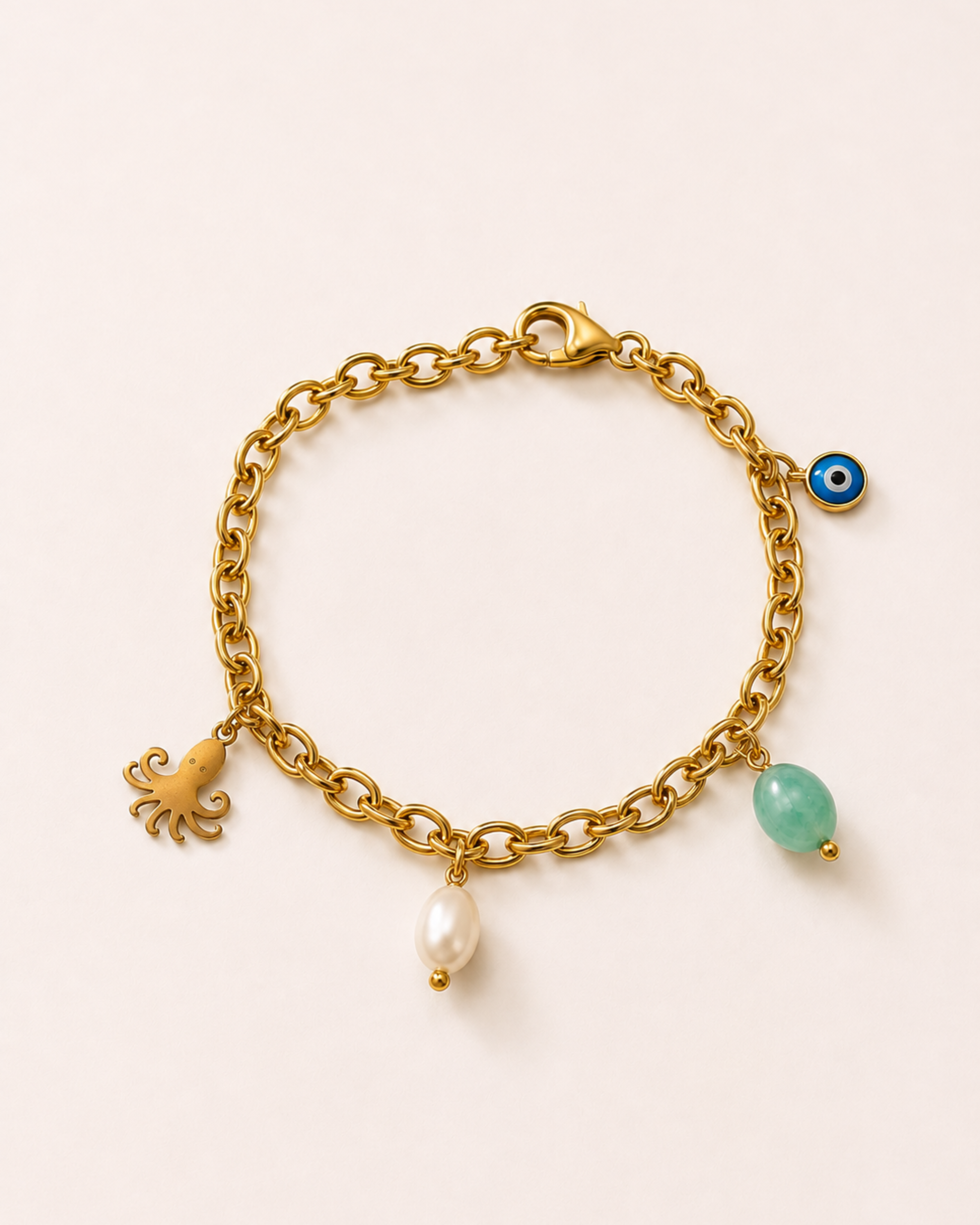 Bracciale polipetto e ciondoli