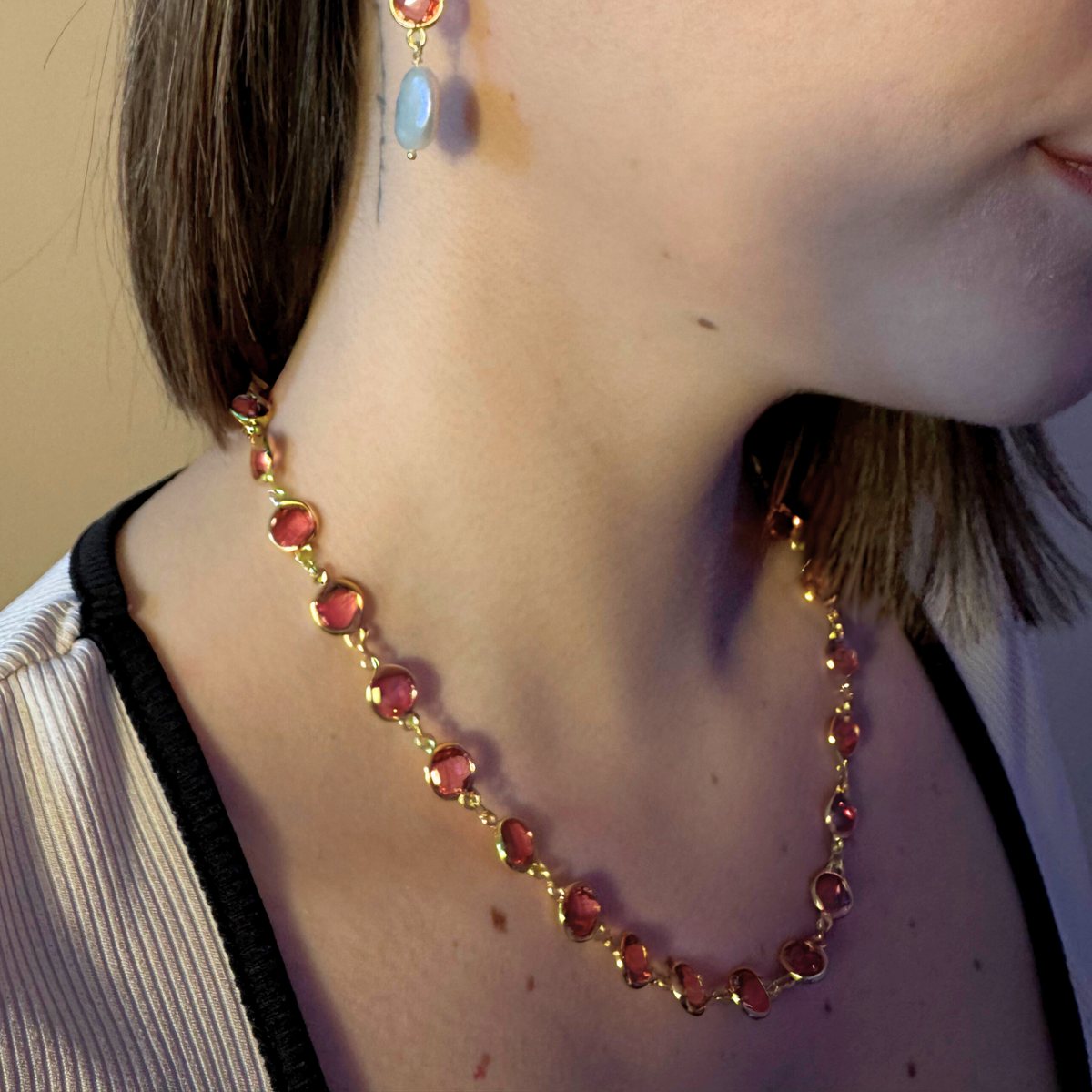Collana cristalli Rosa