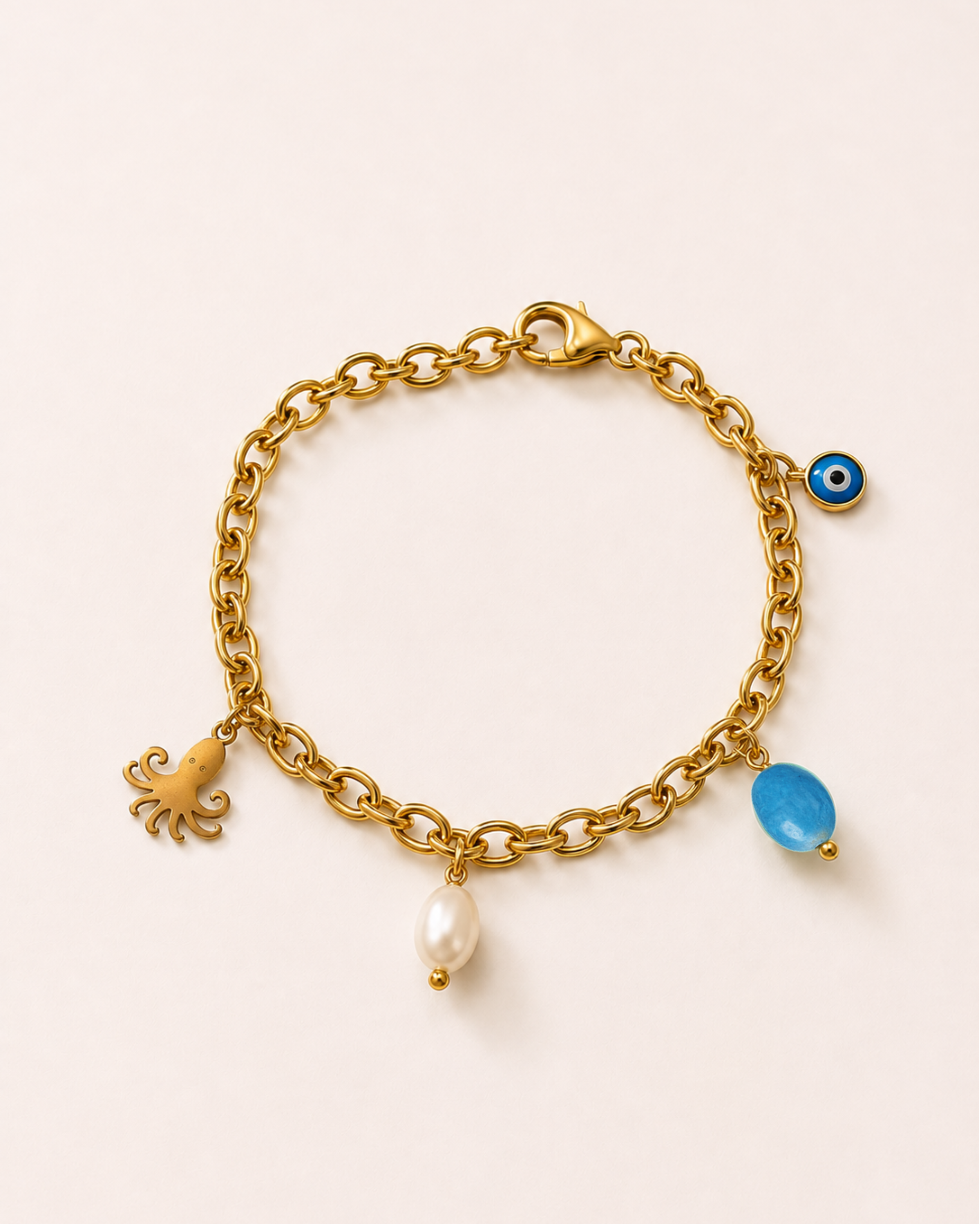 Bracciale polipetto e ciondoli