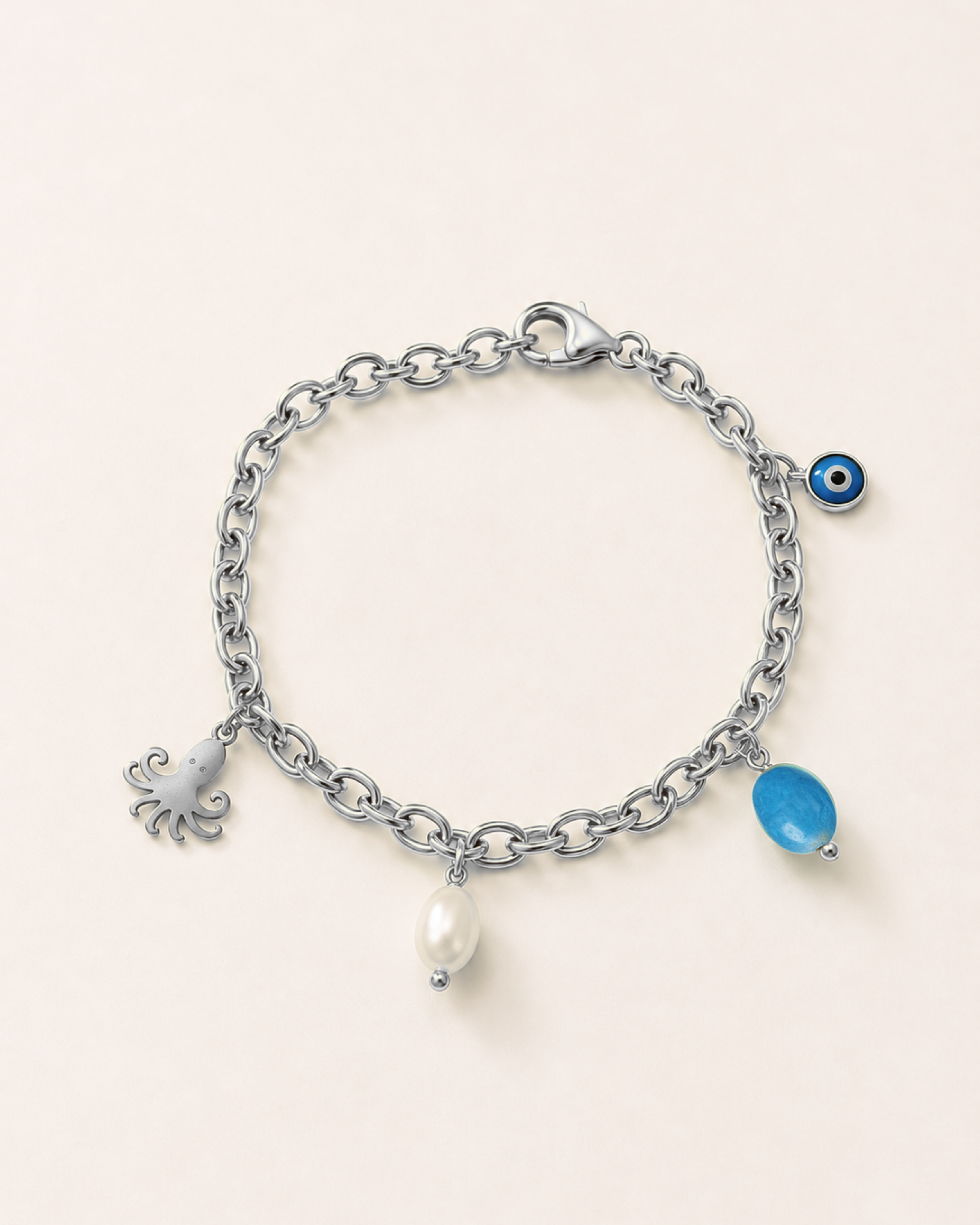 Bracciale polipetto e ciondoli
