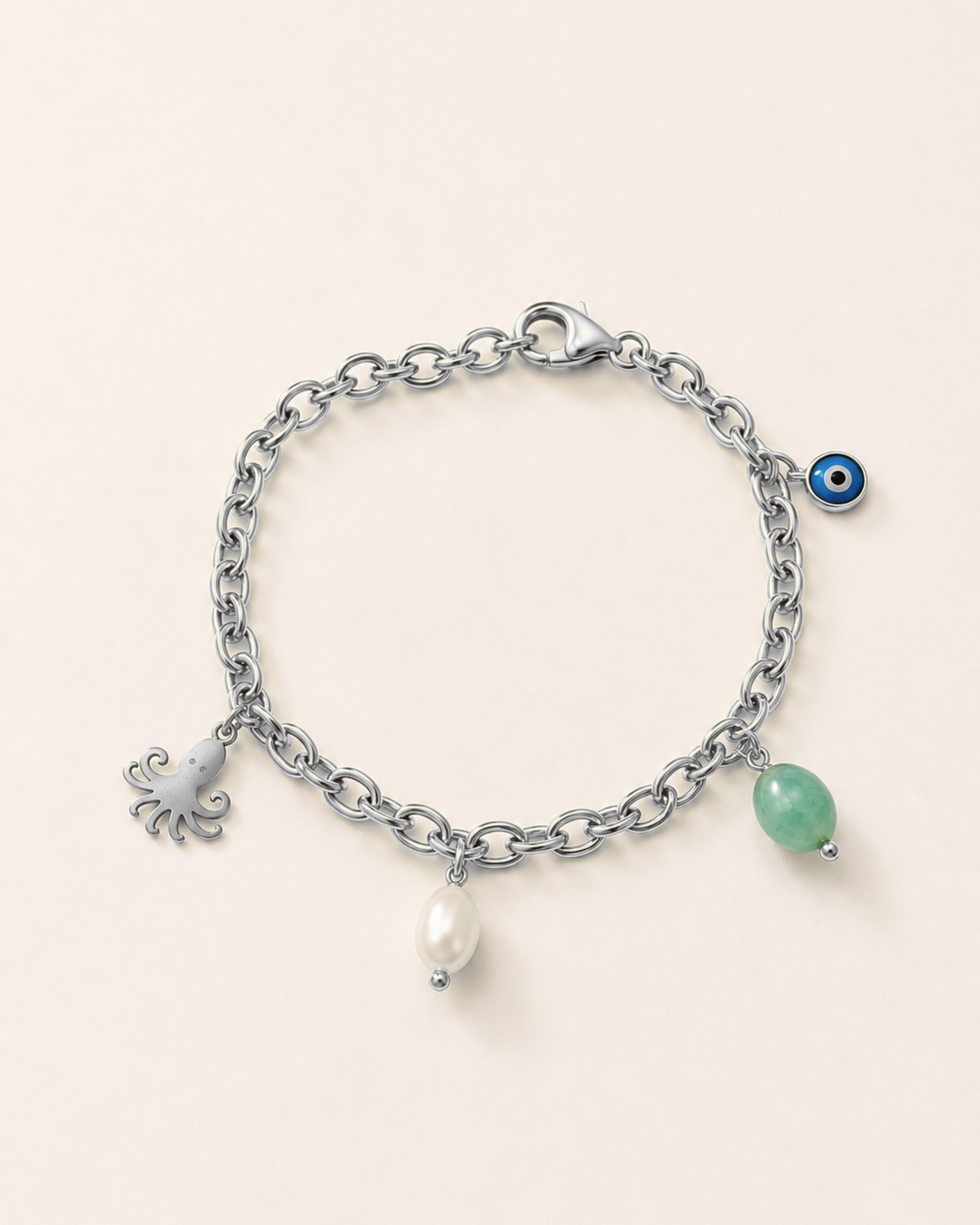 Bracciale polipetto e ciondoli