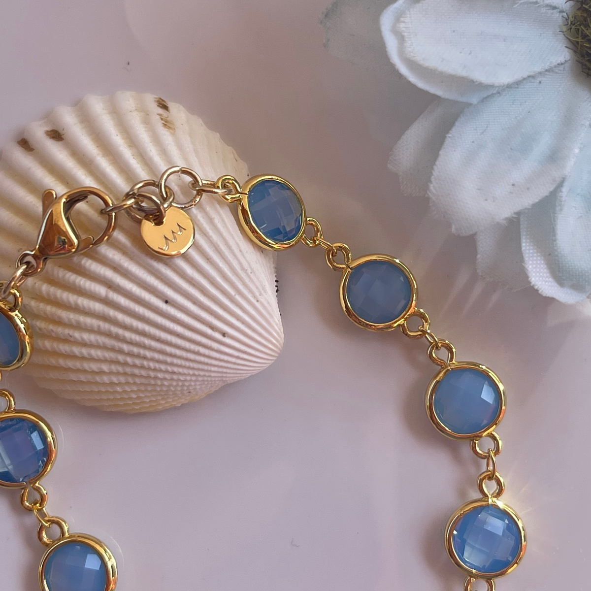 Bracciale cristalli azzurri