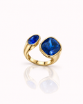 Anello Contrarié Cristalli Blu