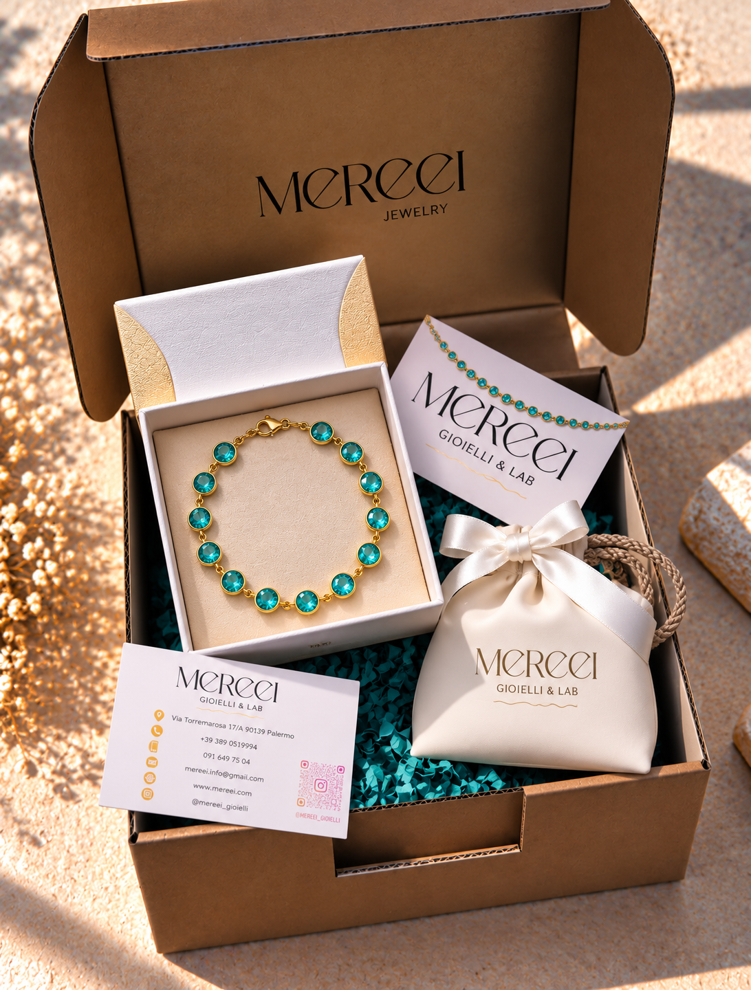 Collana cristalli verde acqua