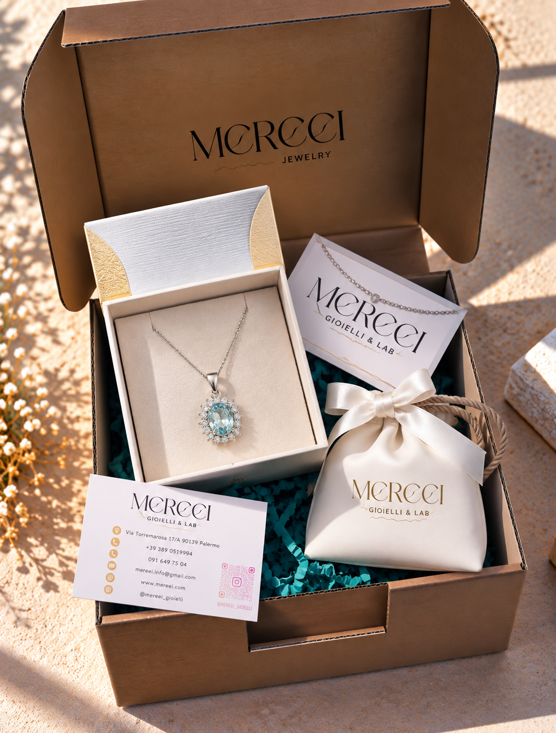 Collana a cestino con zirconi