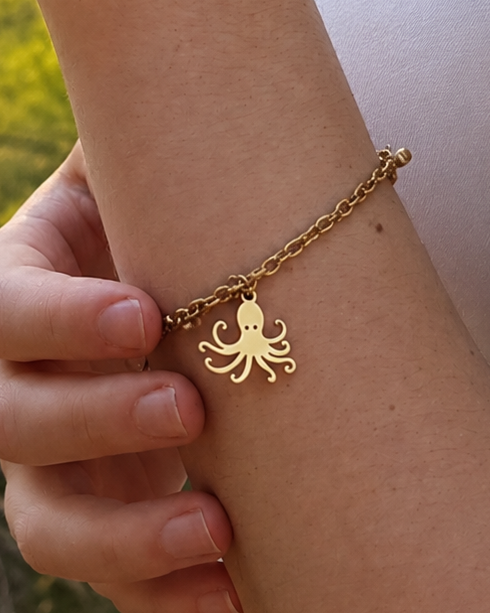Bracciale polipetto e ciondoli