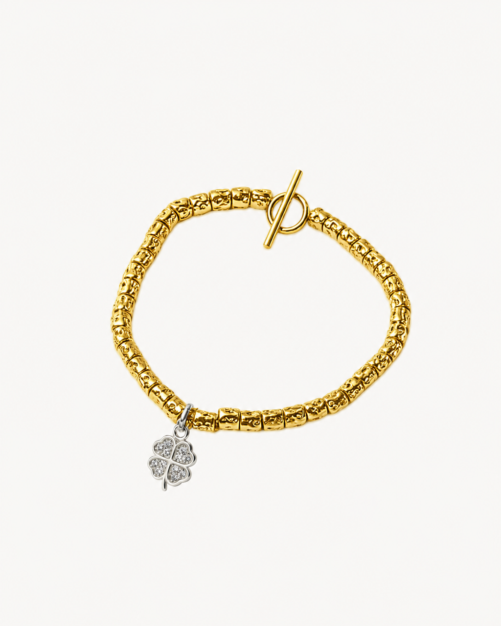 Bracciale con petite e quadrifoglio