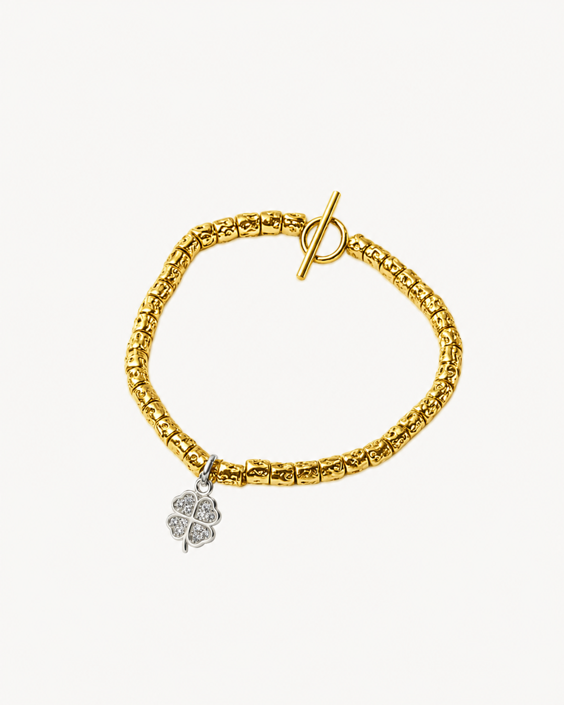 Bracciale con petite e quadrifoglio