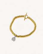 Bracciale con pepite e coccinella