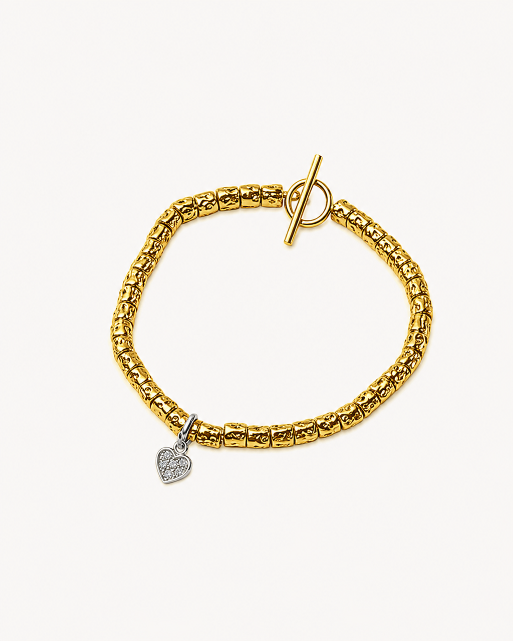Bracciale con pepite e cuoricino