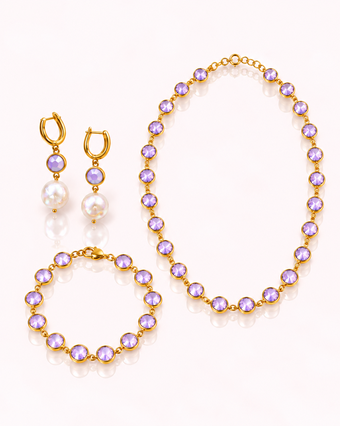 Set completo cristalli lilla