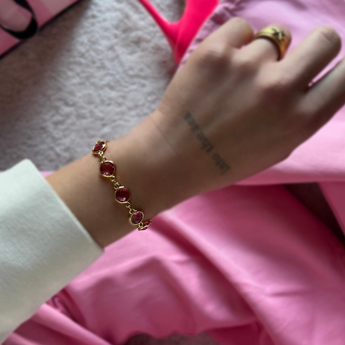 Bracciale cristalli rosa