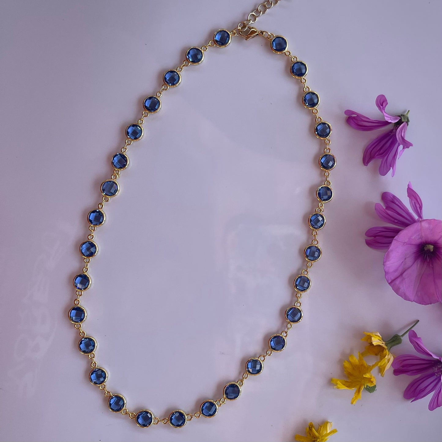 Collana cristalli Blu