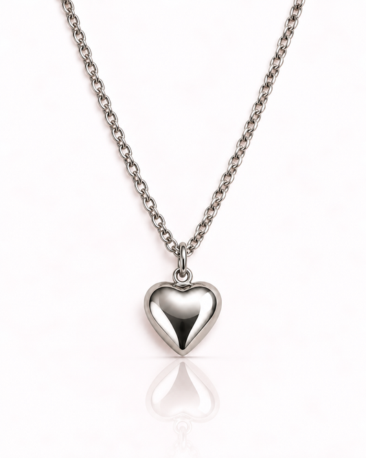 Collana con ciondolo cuore specchiato