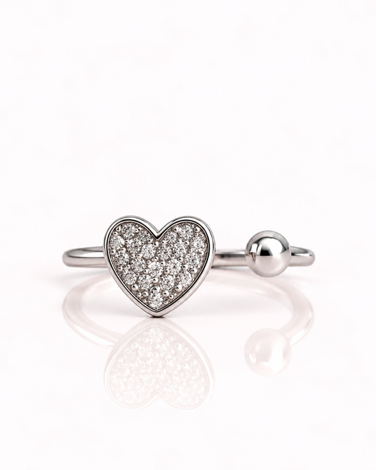 Anello cuoricino pavè zirconi