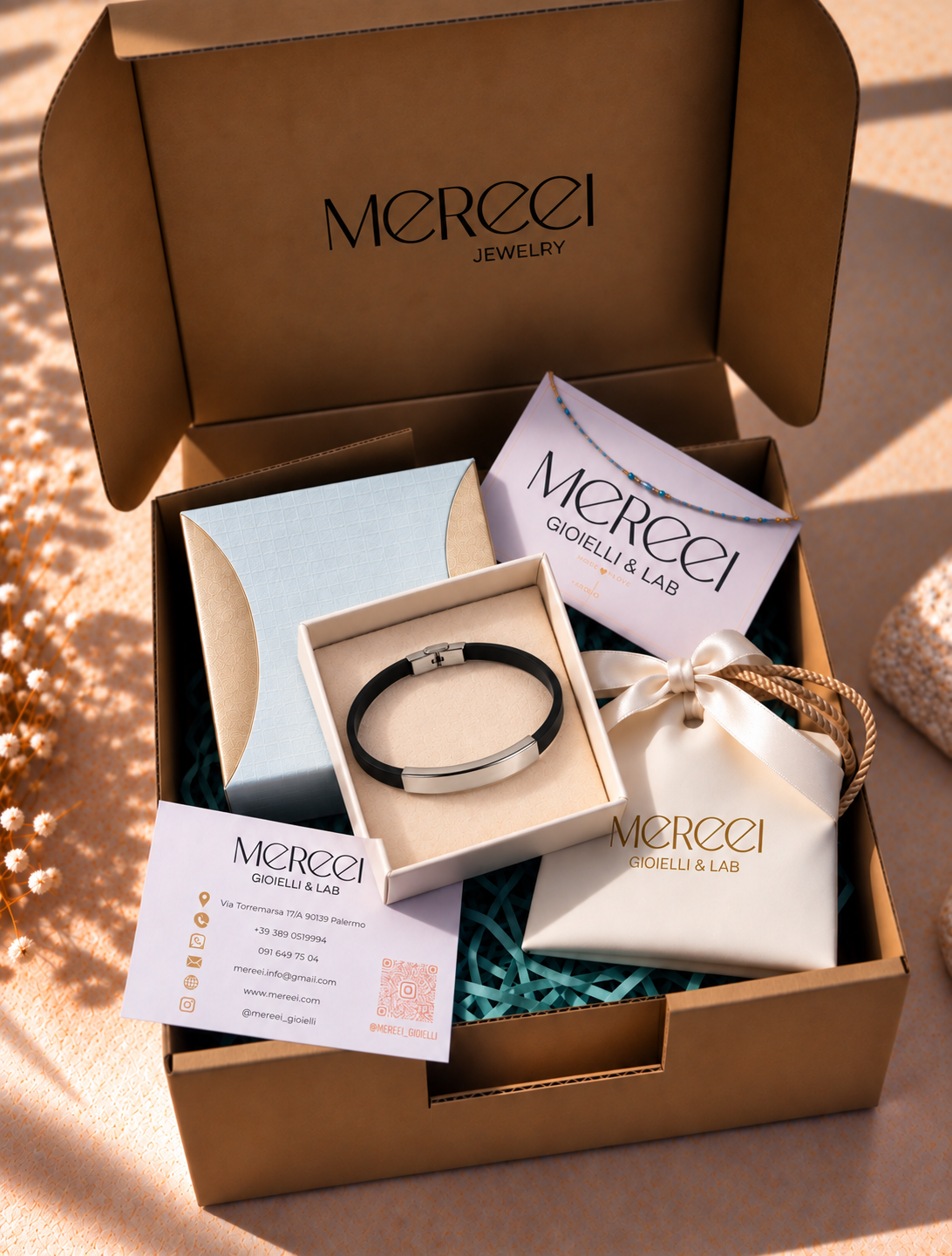 Bracciale caucciù  con piastrina lucida