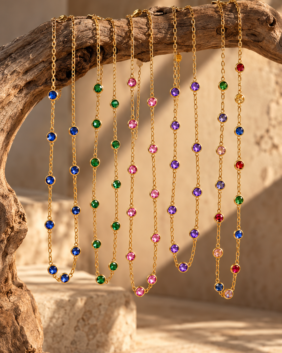 Collana con cristalli colorati