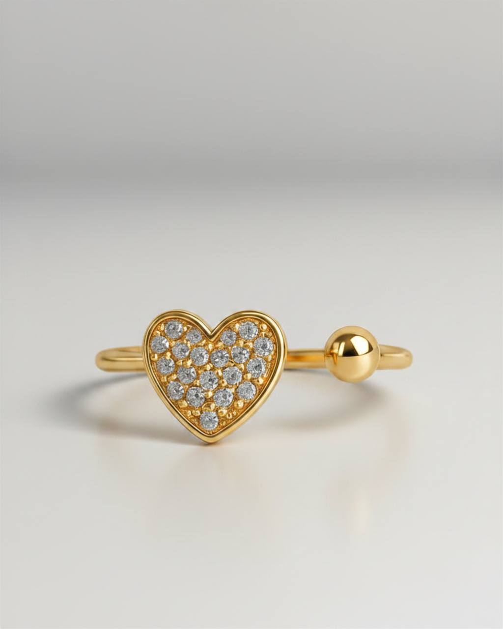 Anello cuoricino pavè zirconi