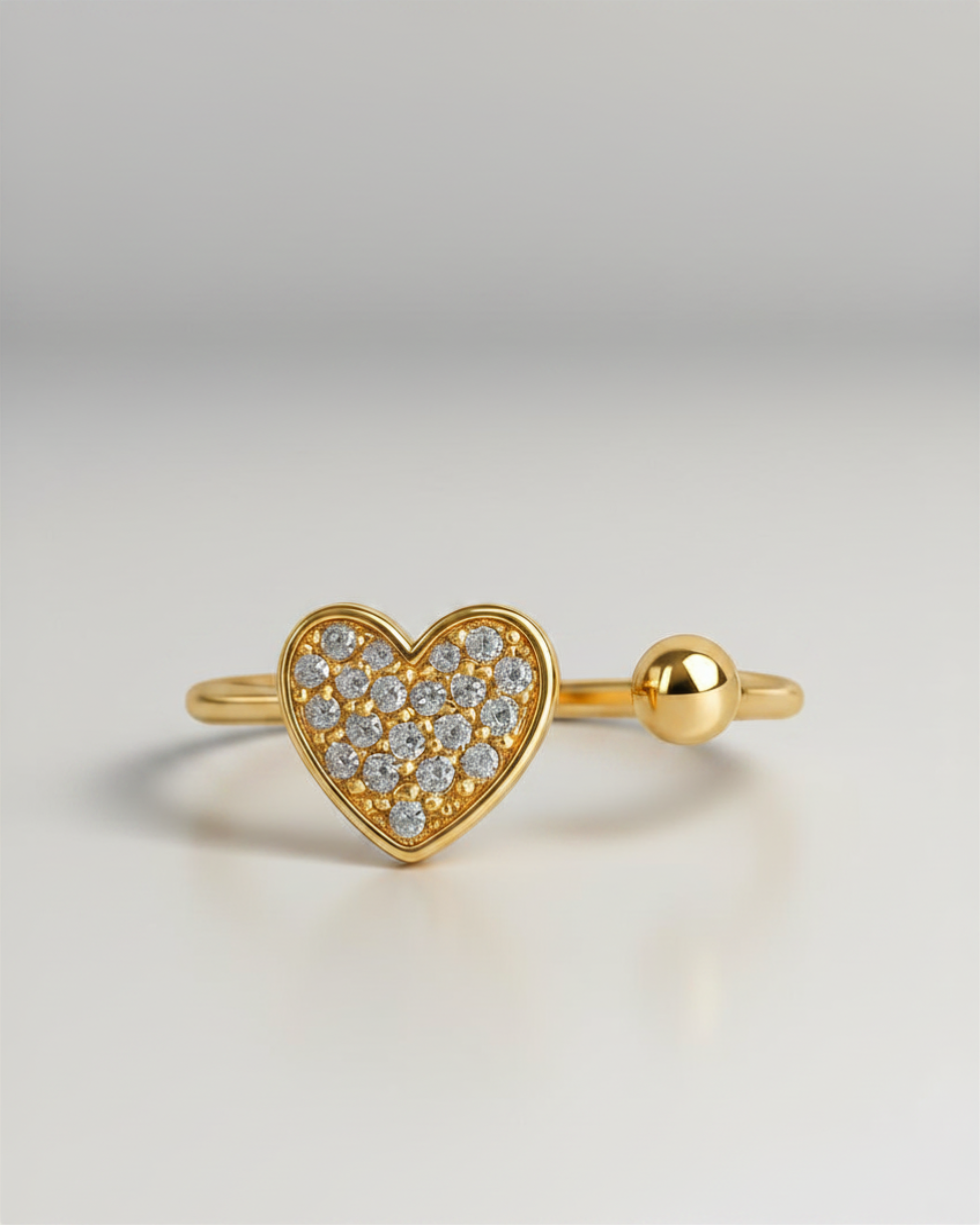 Anello cuoricino pavè zirconi