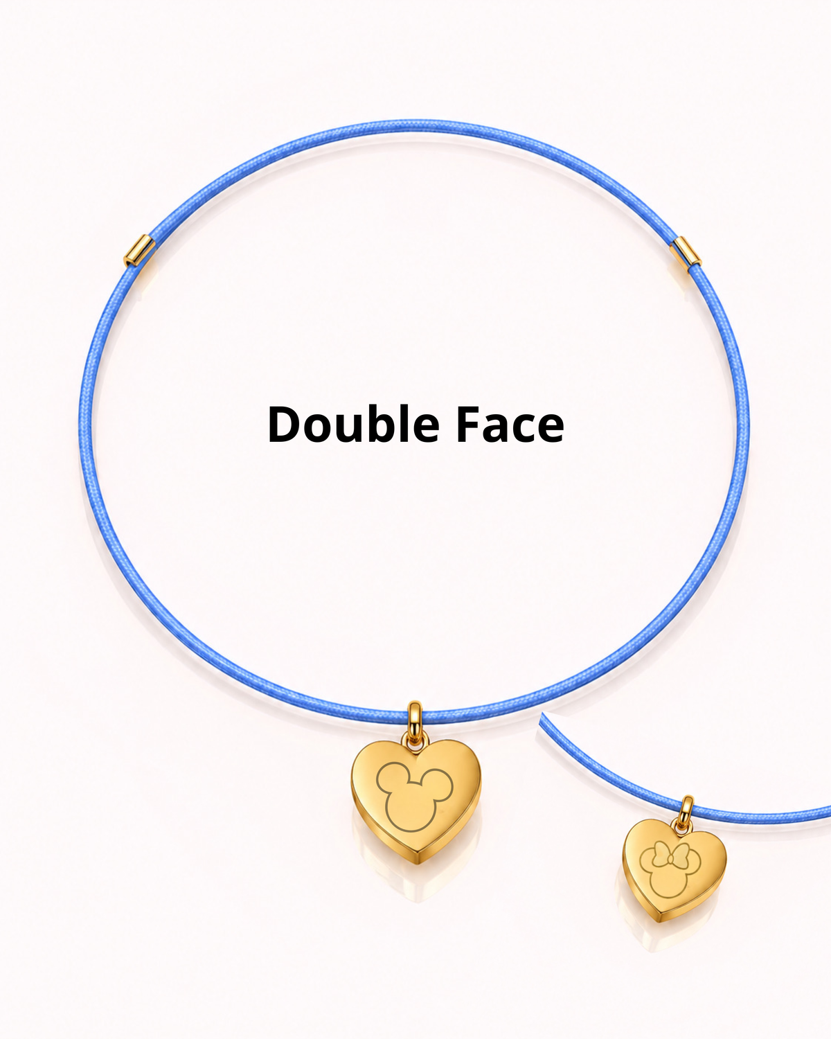 Collana Cuore Double Face Topolino & Minnie