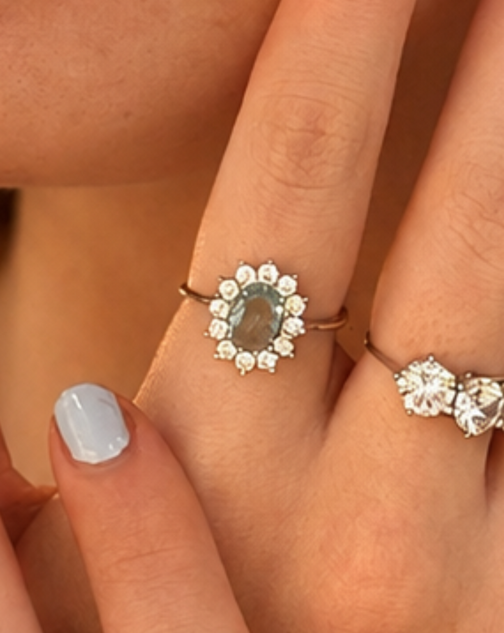 Anello a cestino azzurro