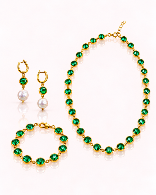 Set completo cristalli verde