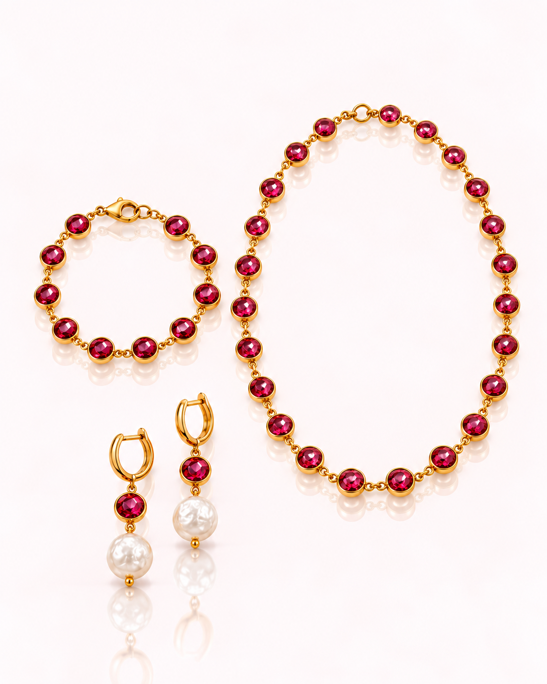 Set completo cristalli rosa