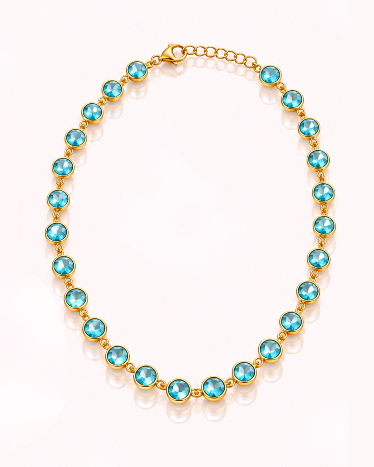 Collana cristalli verde acqua