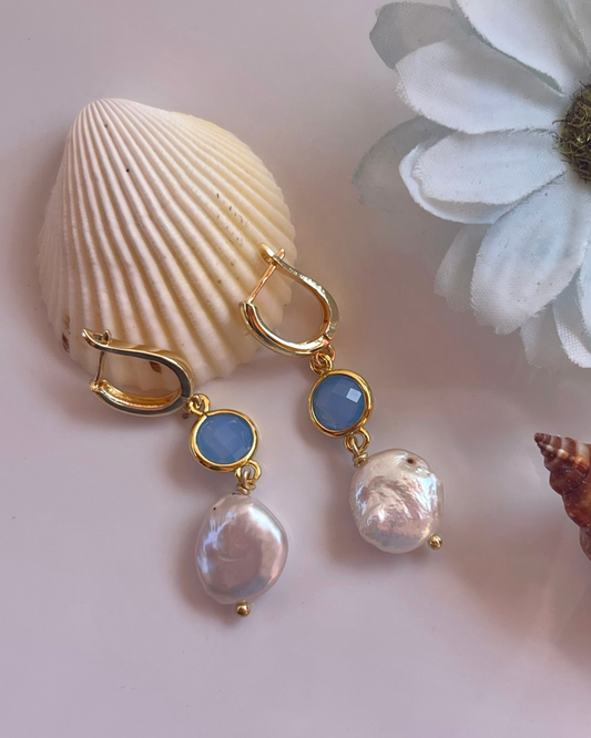 Orecchini cristalli azzurro