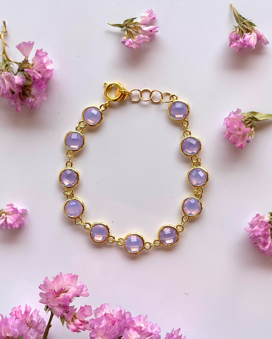 Bracciale cristalli lilla