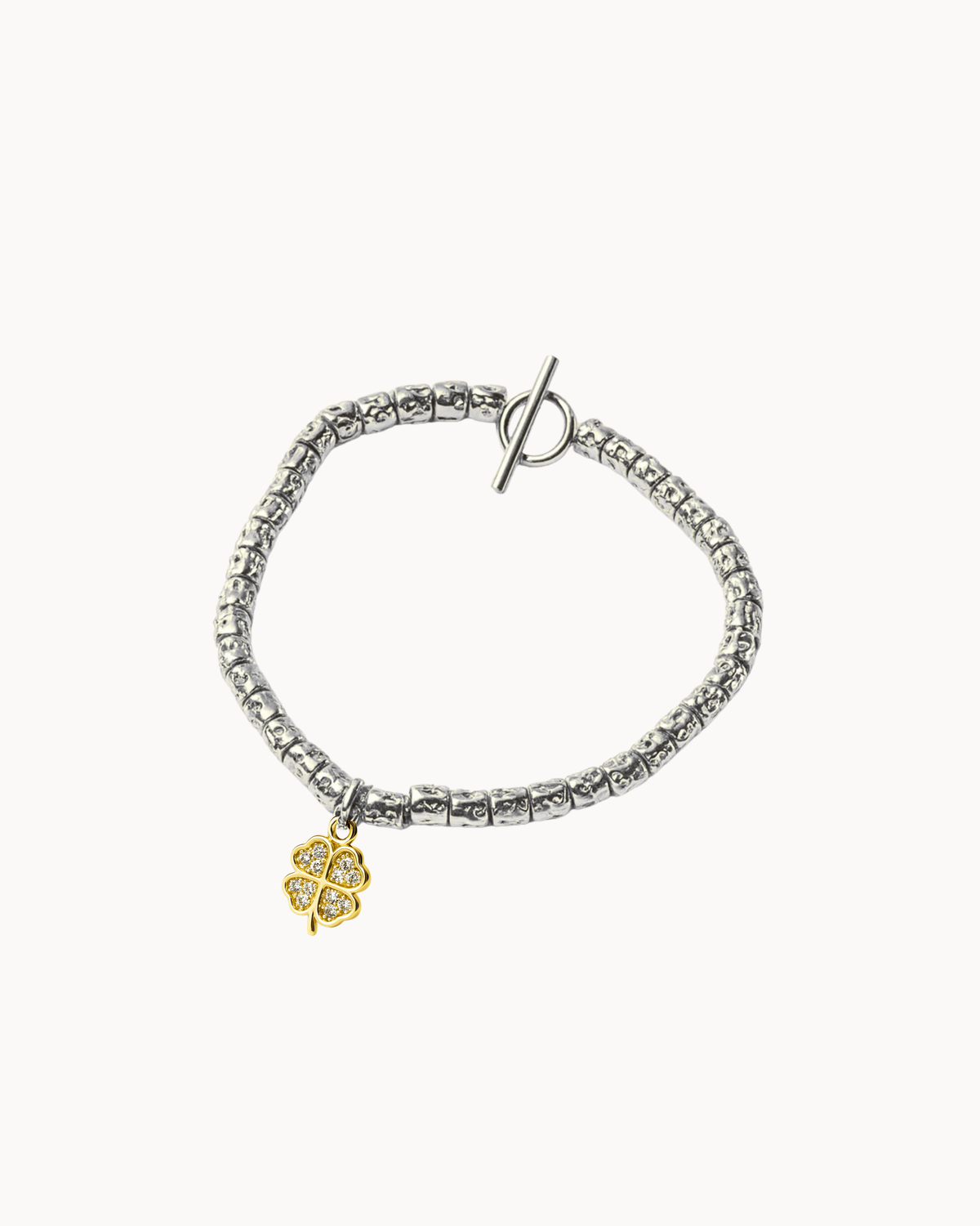 Bracciale con petite e quadrifoglio