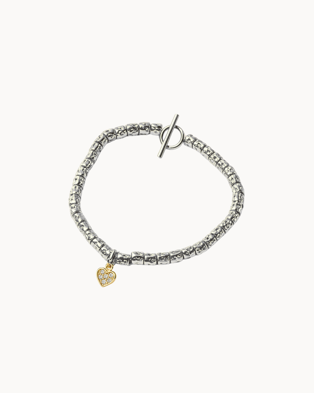 Bracciale con pepite e cuoricino