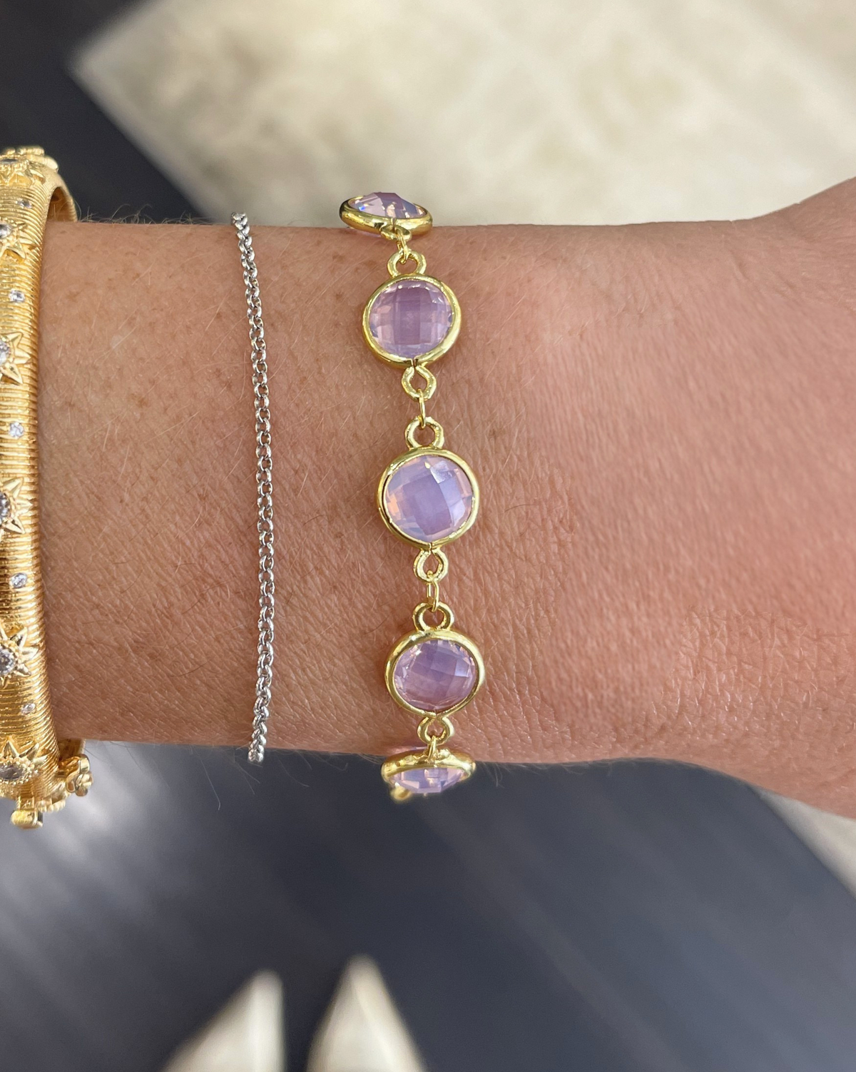 Bracciale cristalli lilla