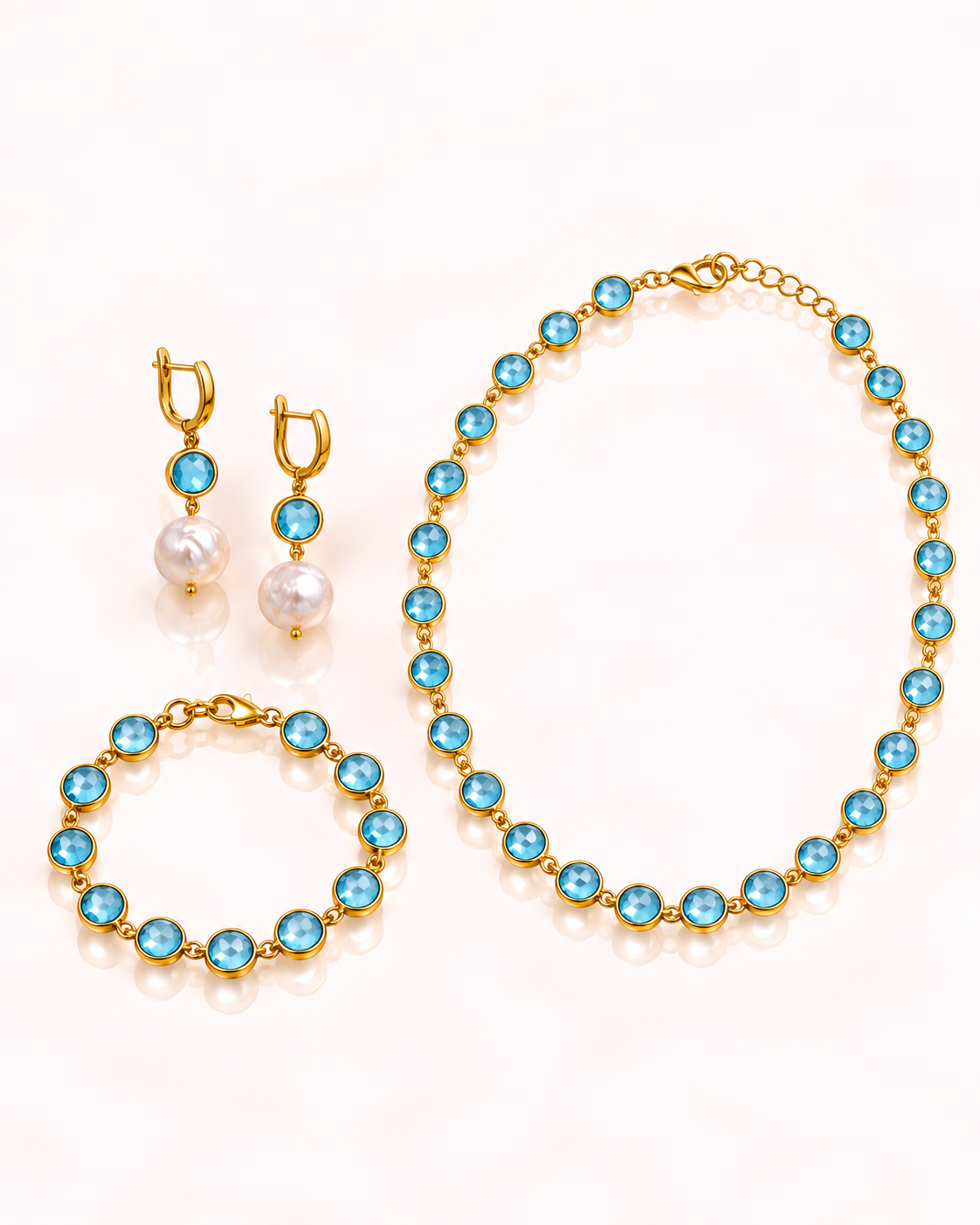 Set completo cristalli azzurri